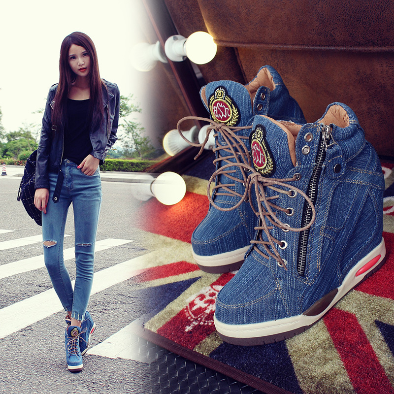 Sneaker Zone - Baskets à semelles compensées en Denim