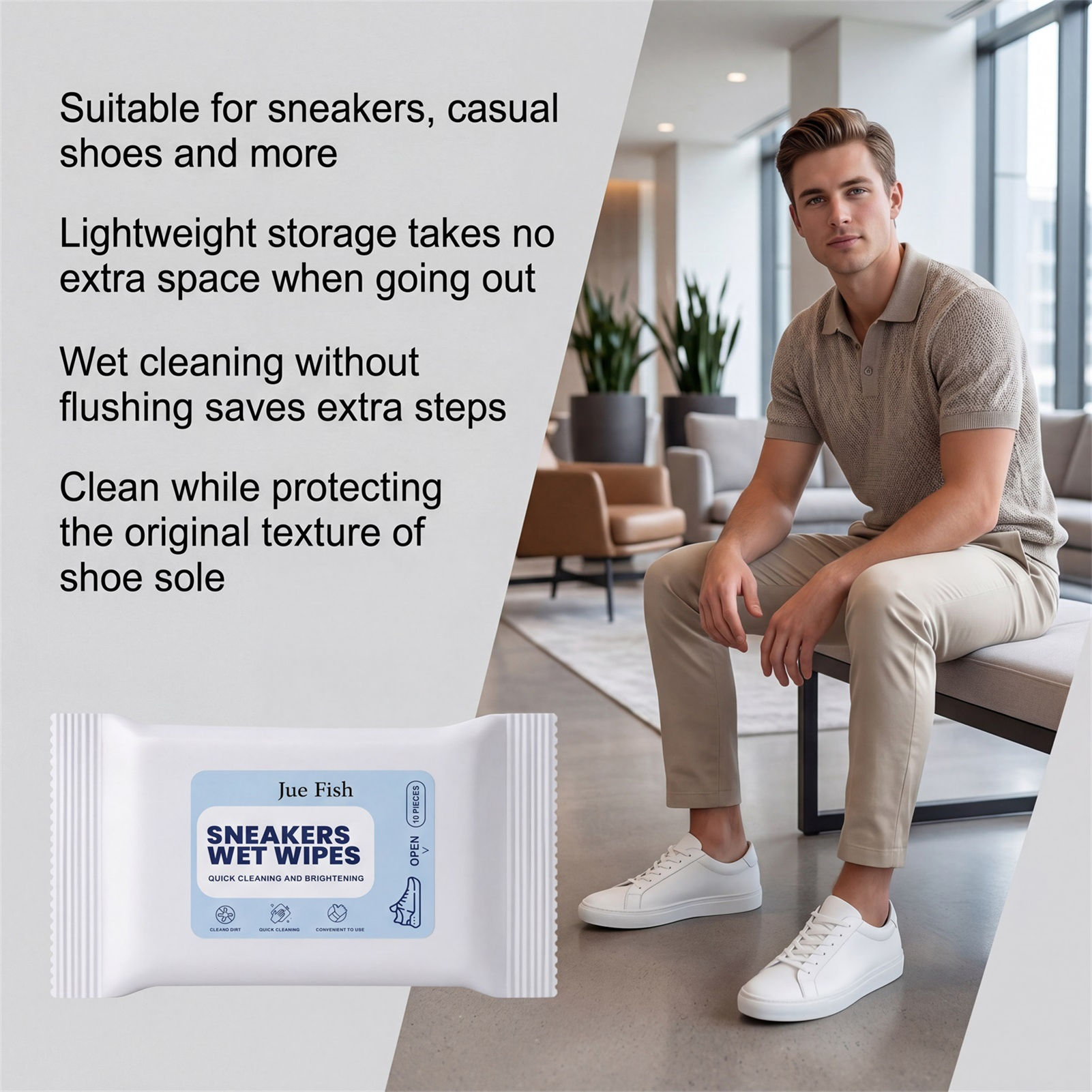 Sneaker Care Wipes - Lingettes Nettoyantes pour Chaussures – Format