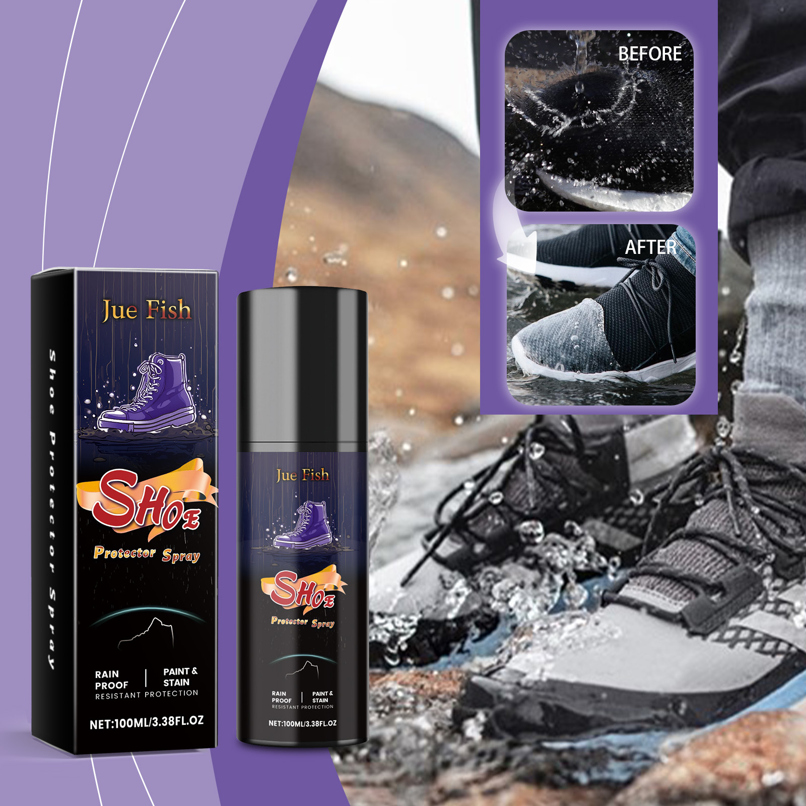 Sneaker Protector Spray - Spray imperméable pour chaussures, 100ml, Nano